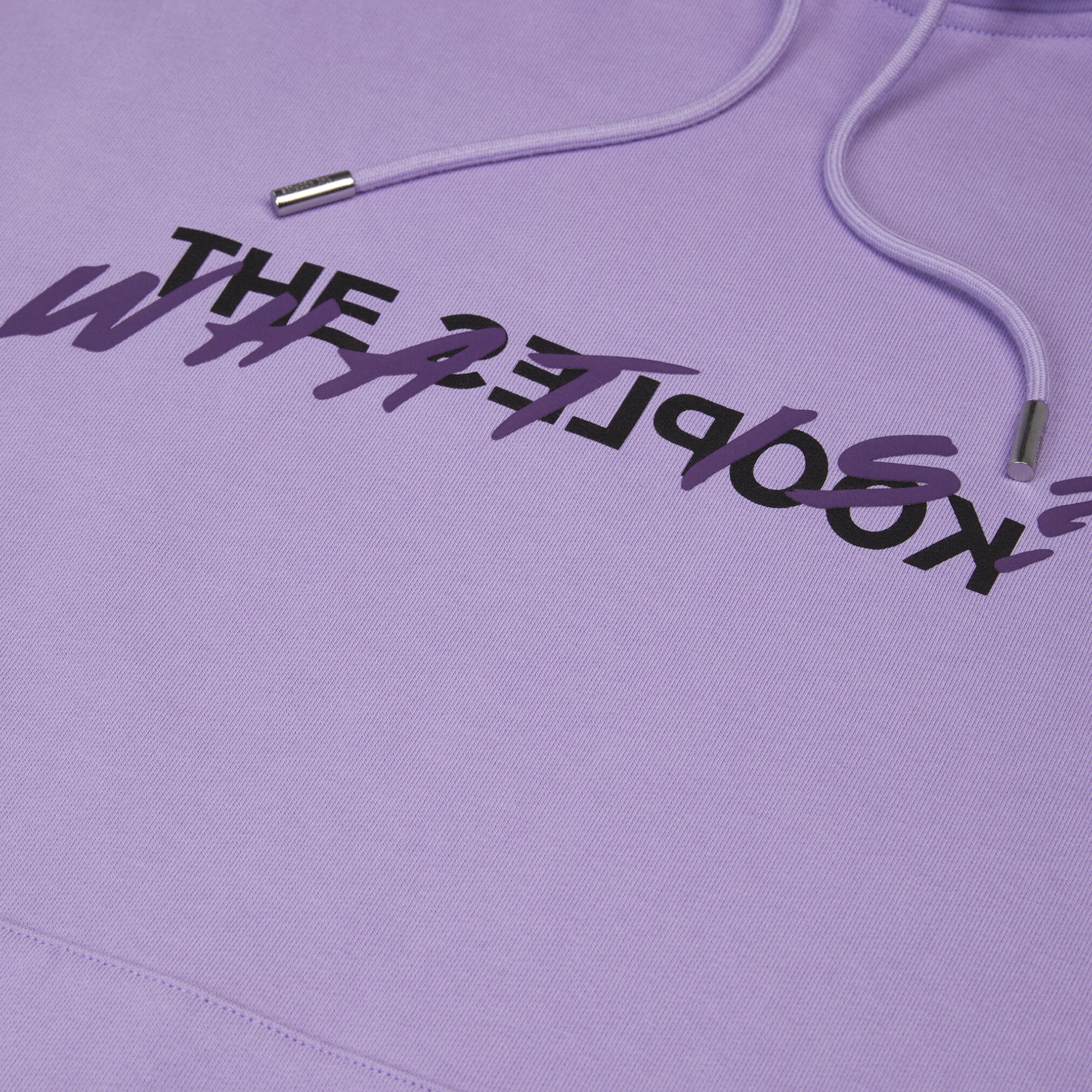 KADIN BASKILI KAPÜŞONLU MOR SWEATSHIRT