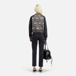 KADIN SİYAH METALİK DESENLİ CEKET