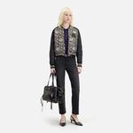 KADIN SİYAH METALİK DESENLİ CEKET