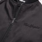 KADIN RENK BLOKLU SİYAH SATEN BOMBER CEKET