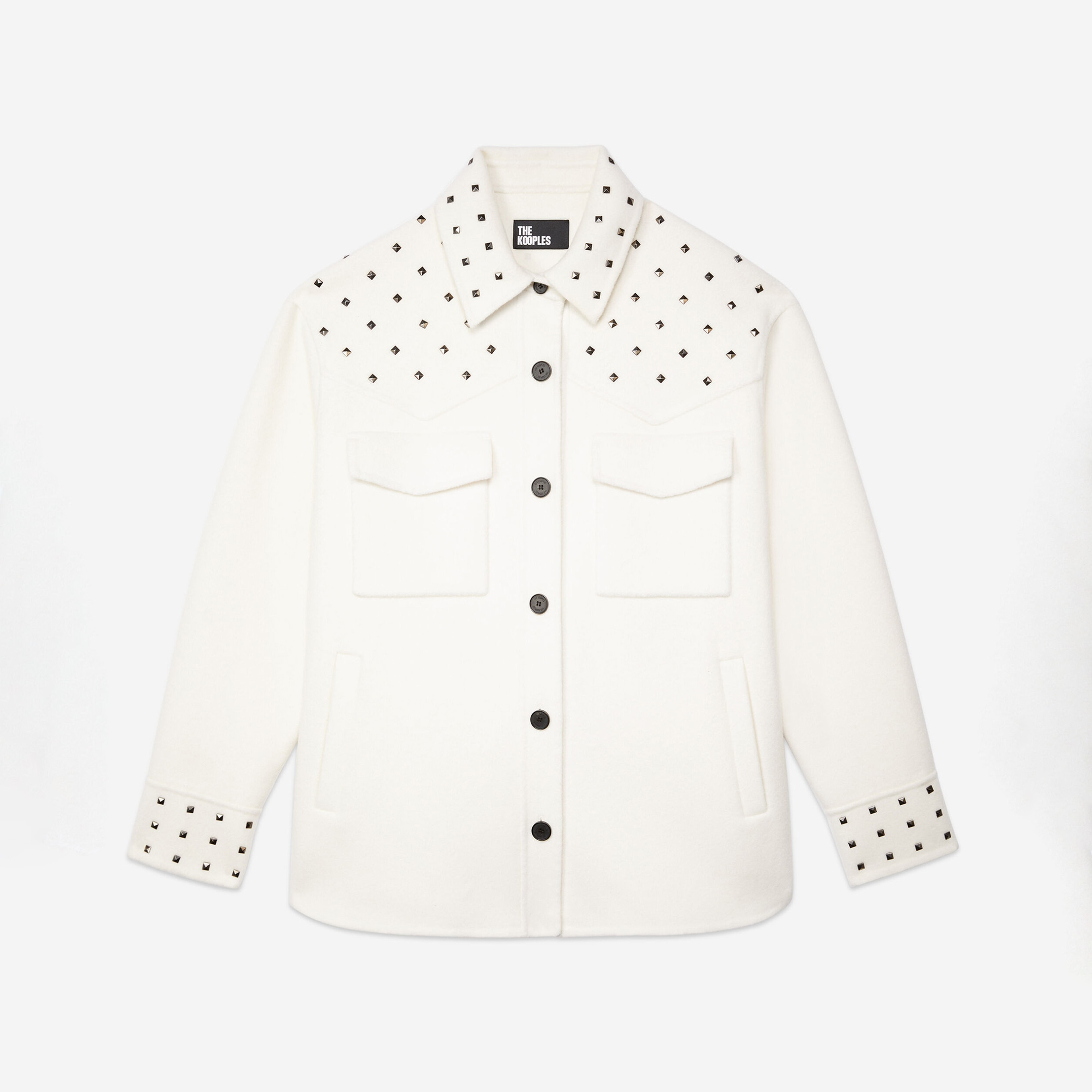 KADIN ZIMBALI BEYAZ YÜN CEKET