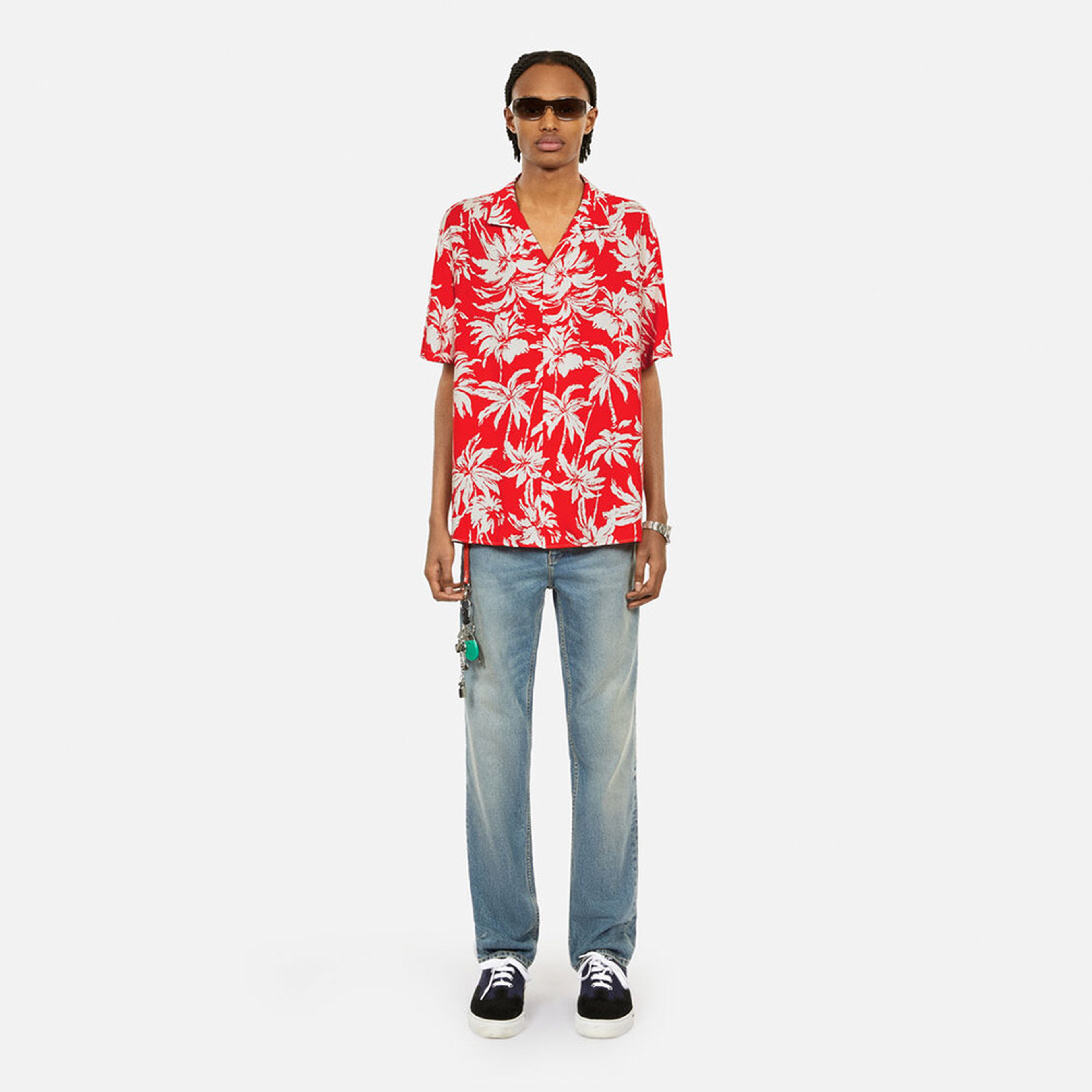 ERKEK KIRMIZI DESENLİ GÖMLEK