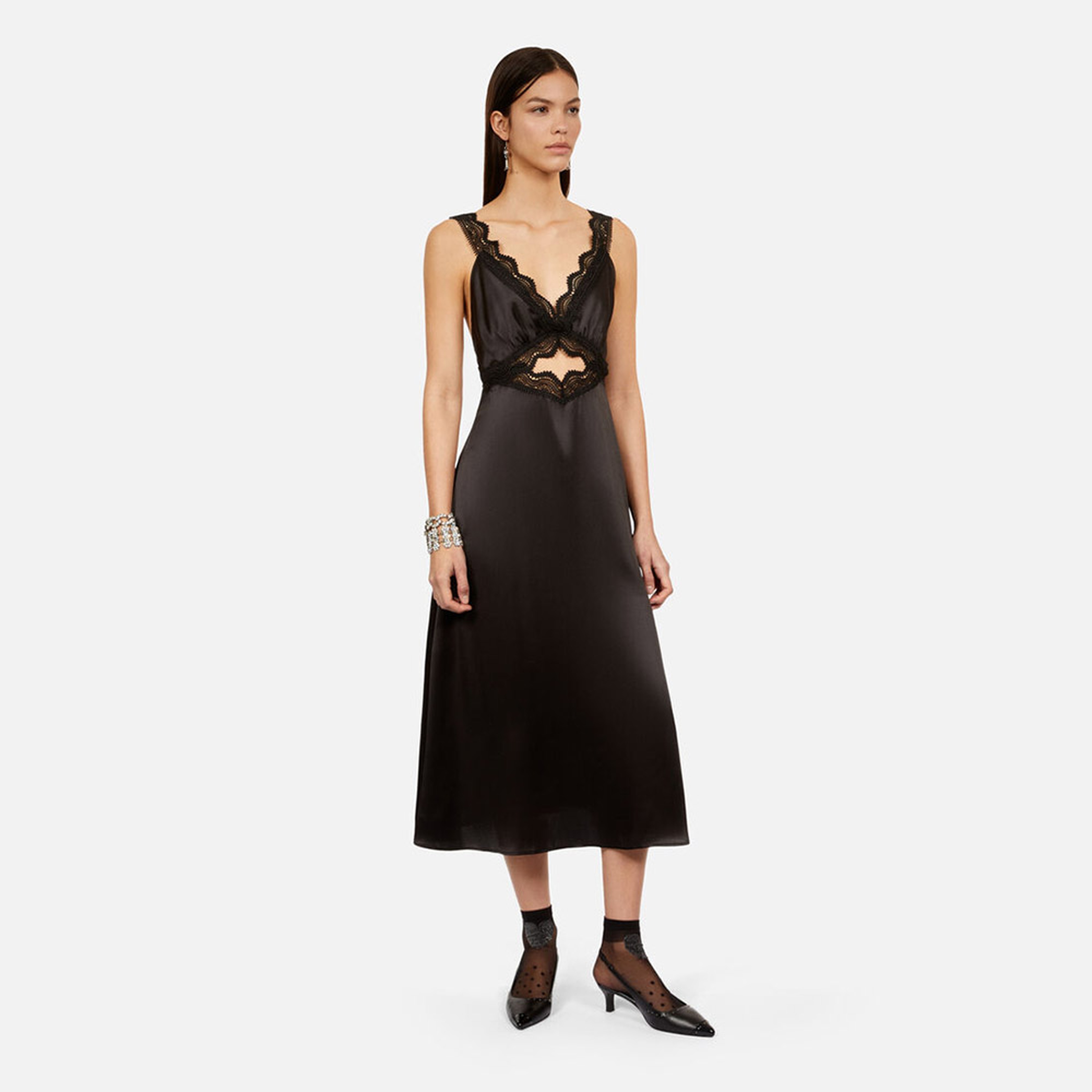 KADIN SİYAH UZUN ELBİSE