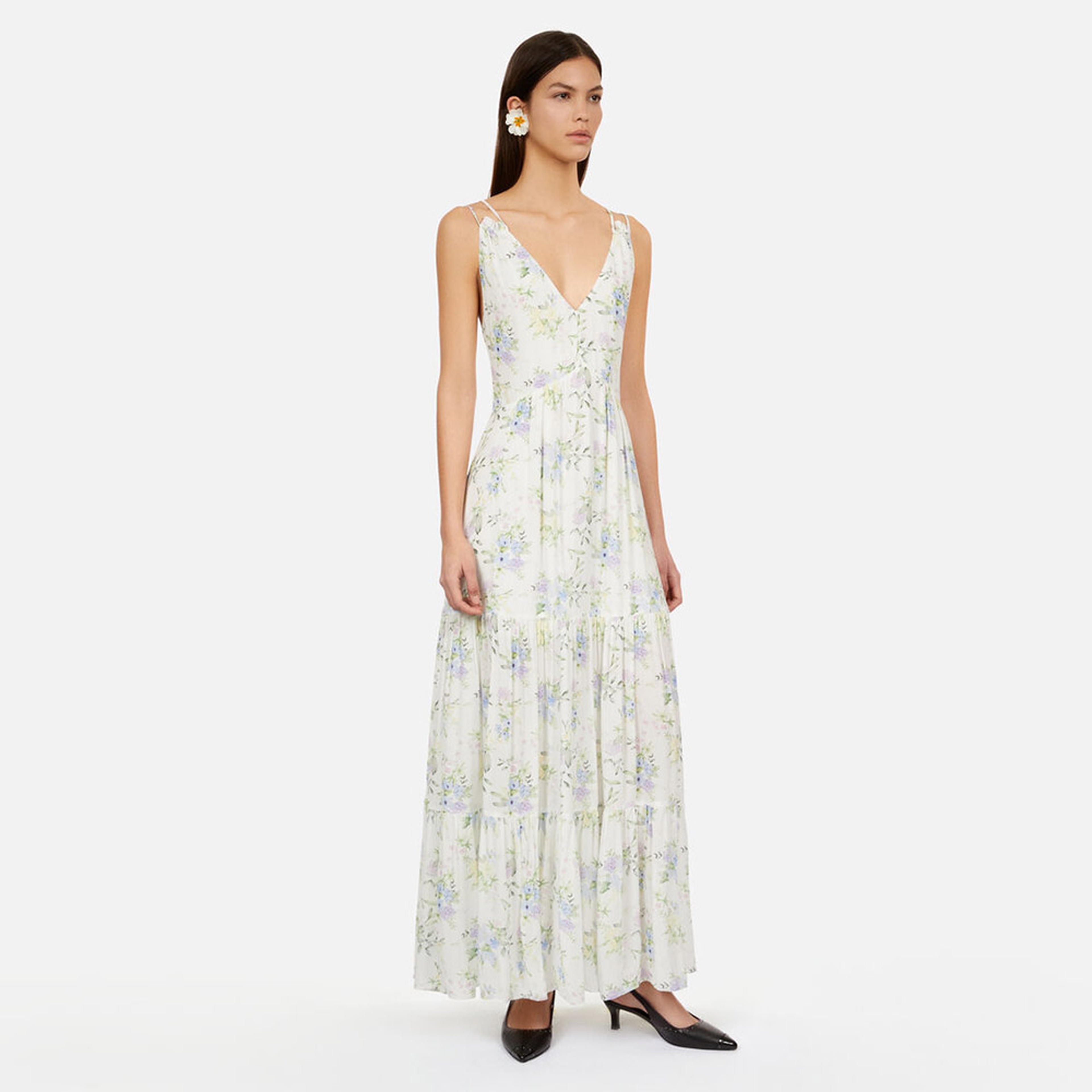 KADIN BEYAZ DESENLİ ELBİSE