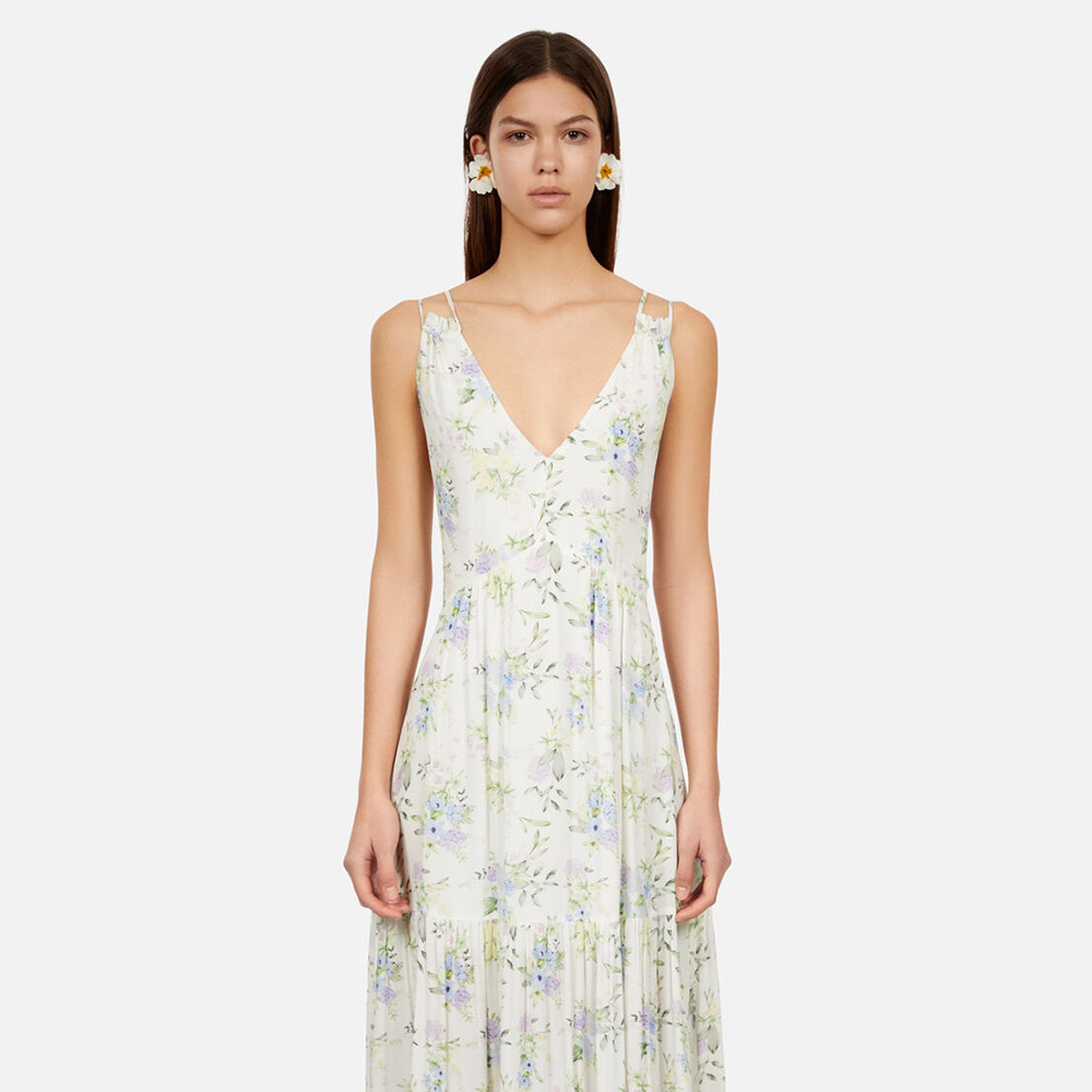 KADIN BEYAZ DESENLİ ELBİSE