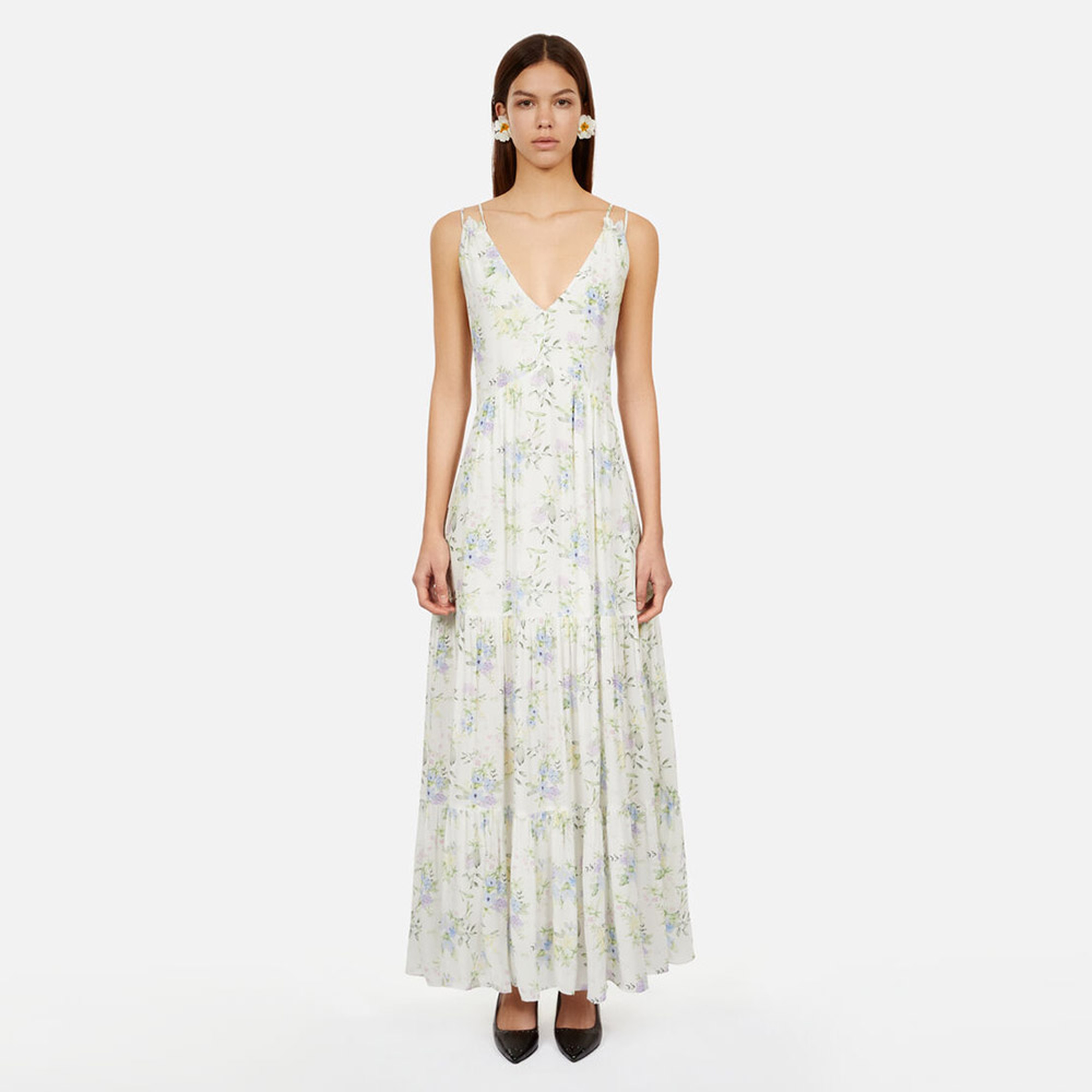 KADIN BEYAZ DESENLİ ELBİSE