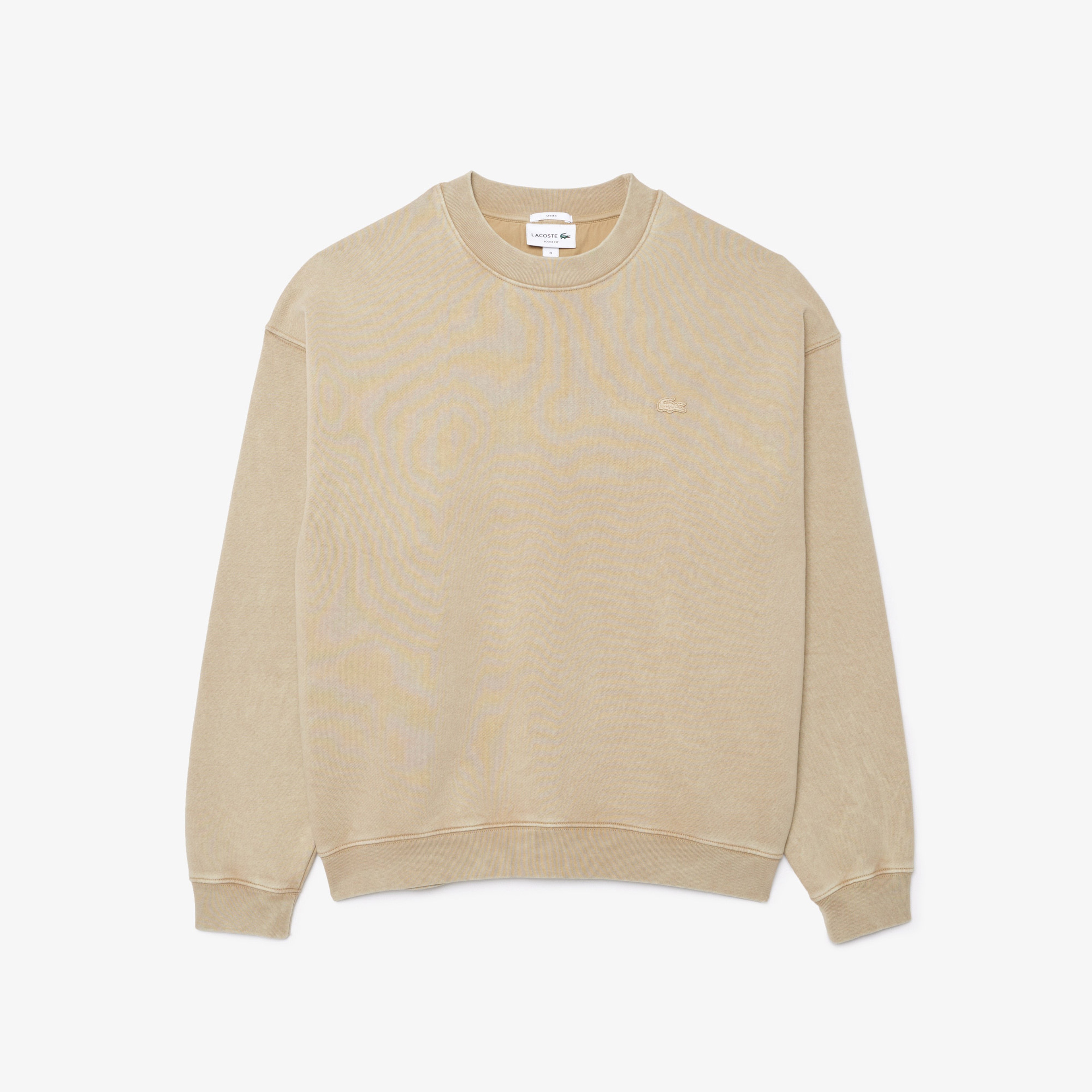 Unisex Loose Fit Bisiklet Yaka Bej Sweatshirt