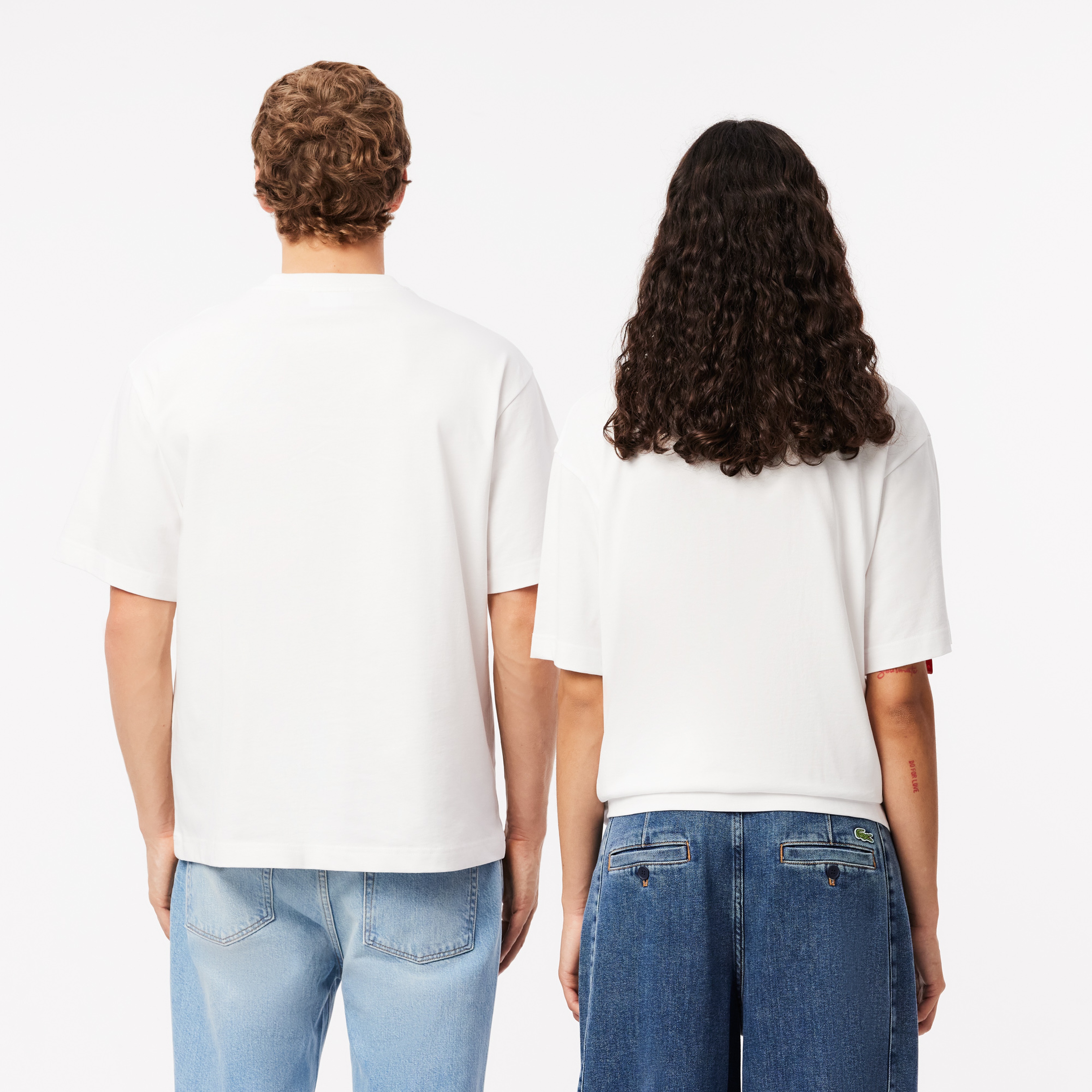 Unisex Loose Fit Bisiklet Yaka Organik Pamuk Beyaz T-Shirt