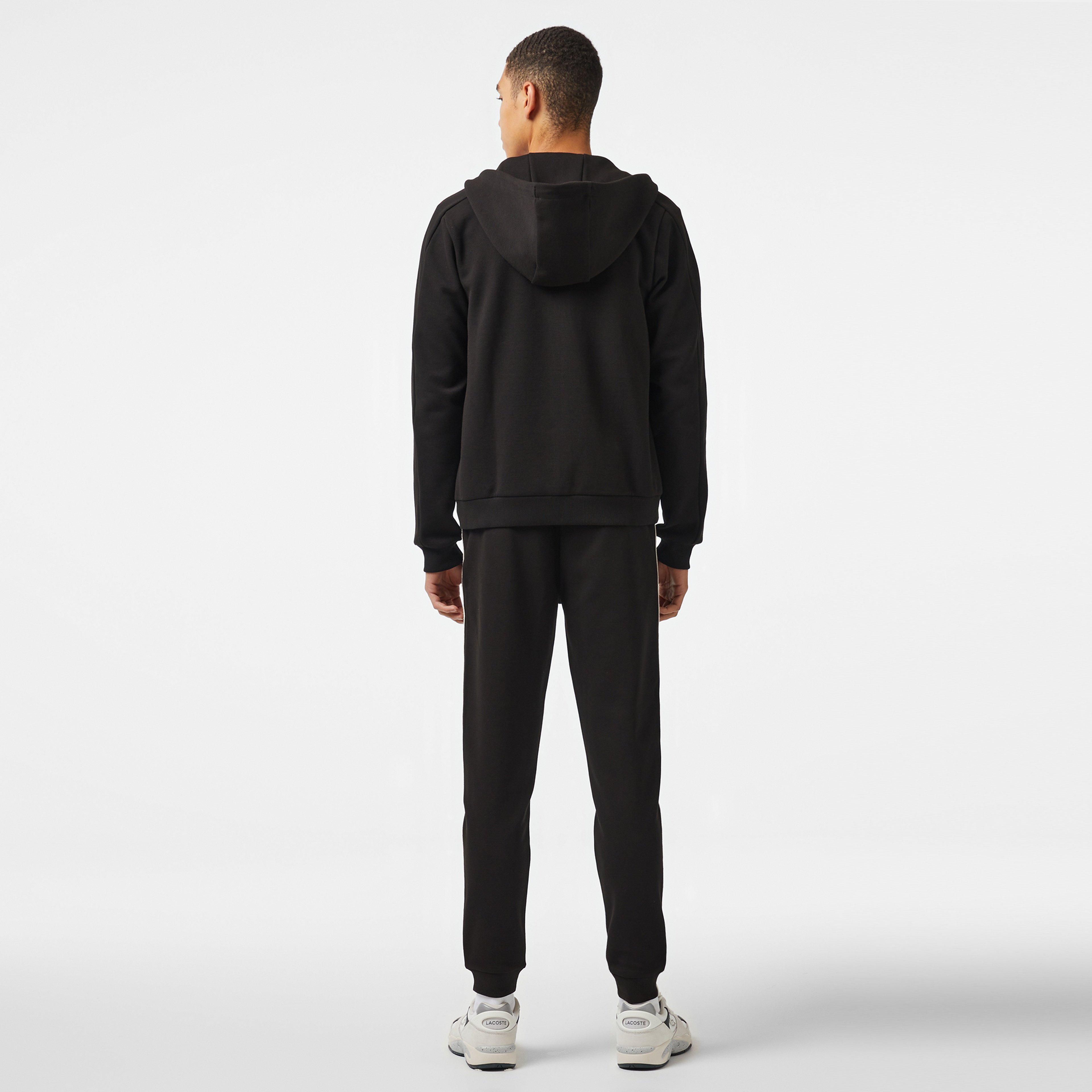 Erkek Slim Fit Çizgili Siyah Eşofman Altı