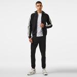 Erkek Slim Fit Çizgili Siyah Eşofman Altı