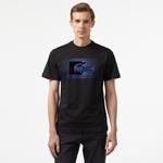 Erkek Regular Fit Bisiklet Yaka Baskılı Siyah T-Shirt