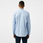 Erkek Slim Fit Düğmeli Yaka Mavi Gömlek