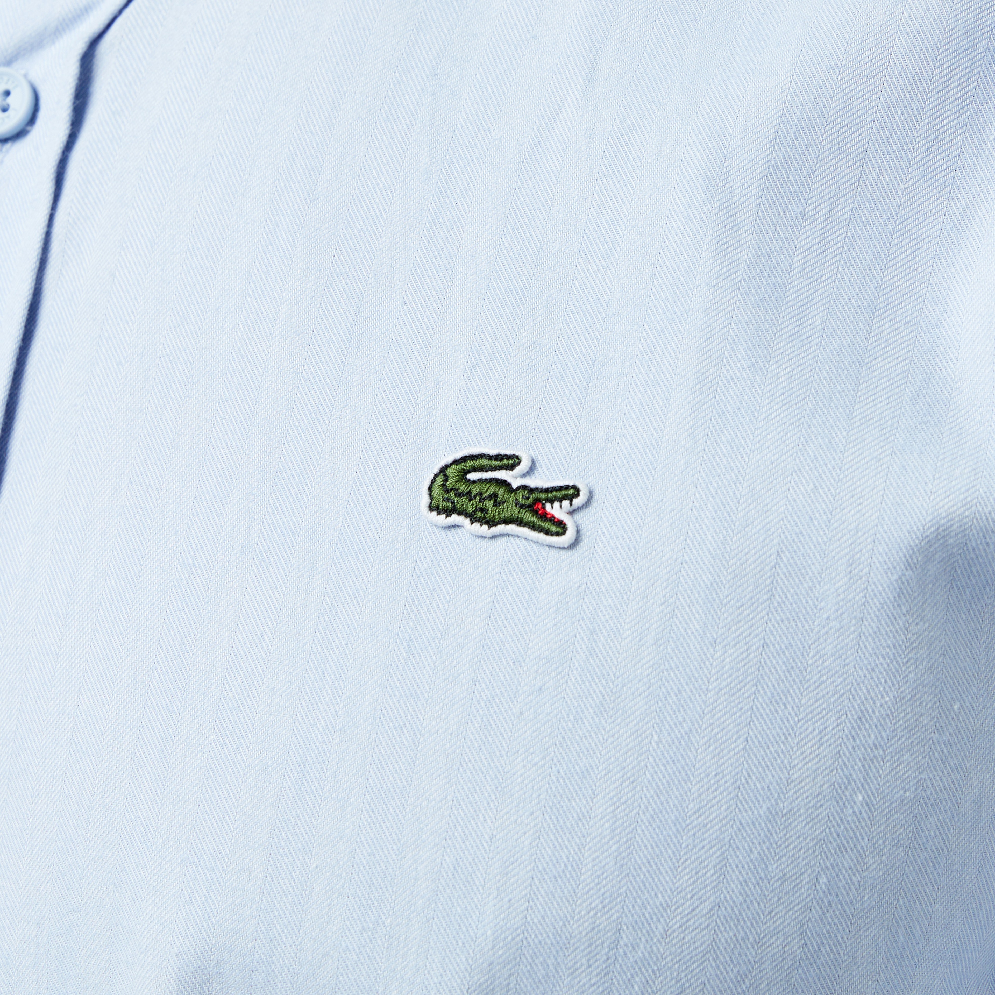 Erkek Slim Fit Düğmeli Yaka Mavi Gömlek