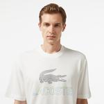 Erkek Regular Fit Bisiklet Yaka Baskılı Beyaz T-Shirt