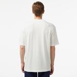 Erkek Regular Fit Bisiklet Yaka Baskılı Beyaz T-Shirt