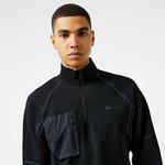 Erkek Relaxed Fit Yarım Fermuarlı Siyah Sweatshirt