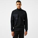 Erkek Relaxed Fit Yarım Fermuarlı Siyah Sweatshirt