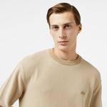 Erkek Relaxed Fit Bisiklet Yaka Bej Triko