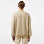 Erkek Relaxed Fit Bisiklet Yaka Bej Triko