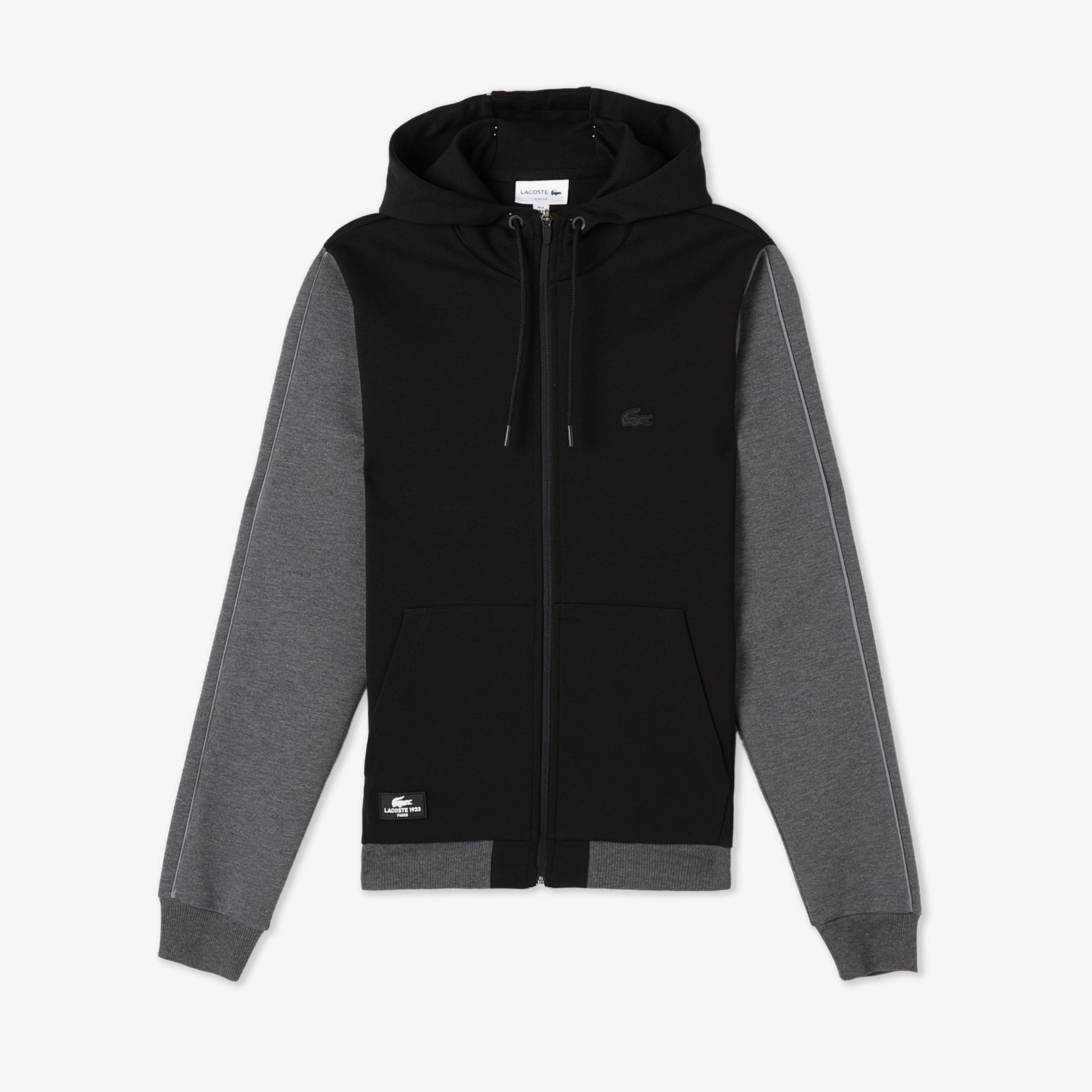 Erkek Slim Fit Kapüşonlu Siyah Sweatshirt