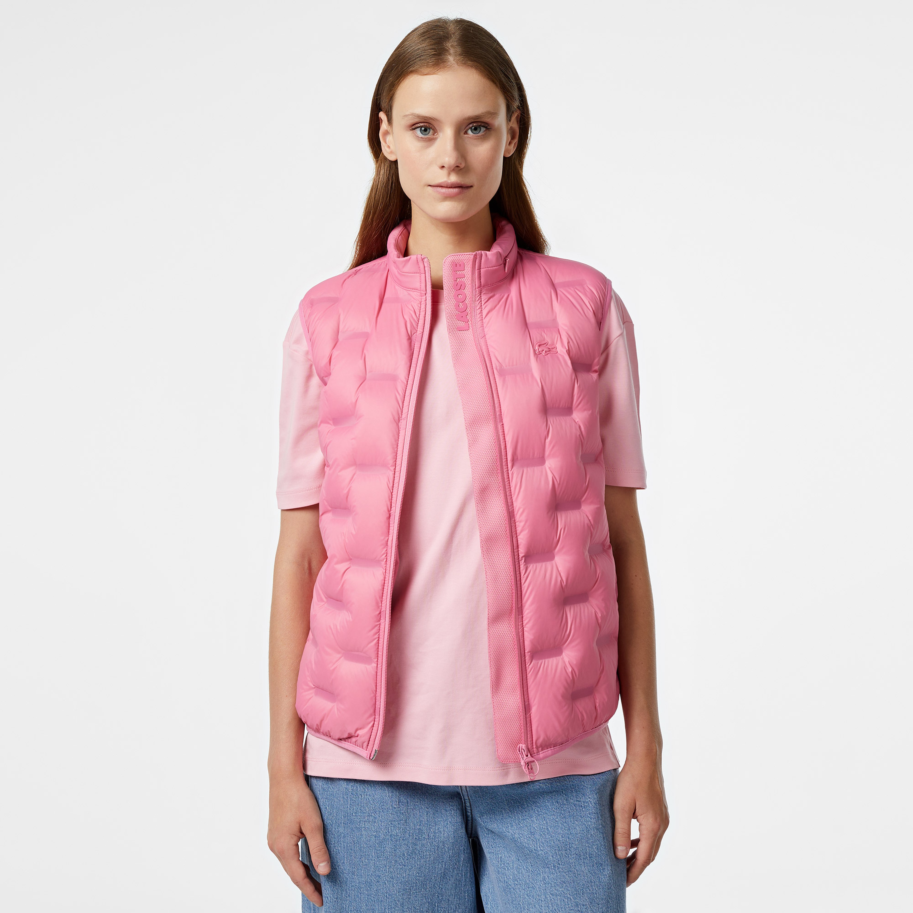 Kadın Kapitone Regular Fit Kapüşonlu Pembe Yelek