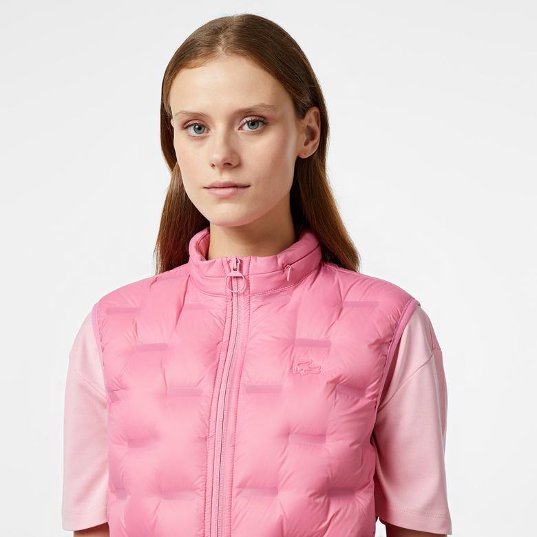 Kadın Kapitone Regular Fit Kapüşonlu Pembe Yelek