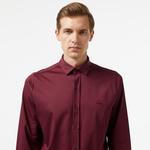 Erkek Slim Fit Bordo Gömlek
