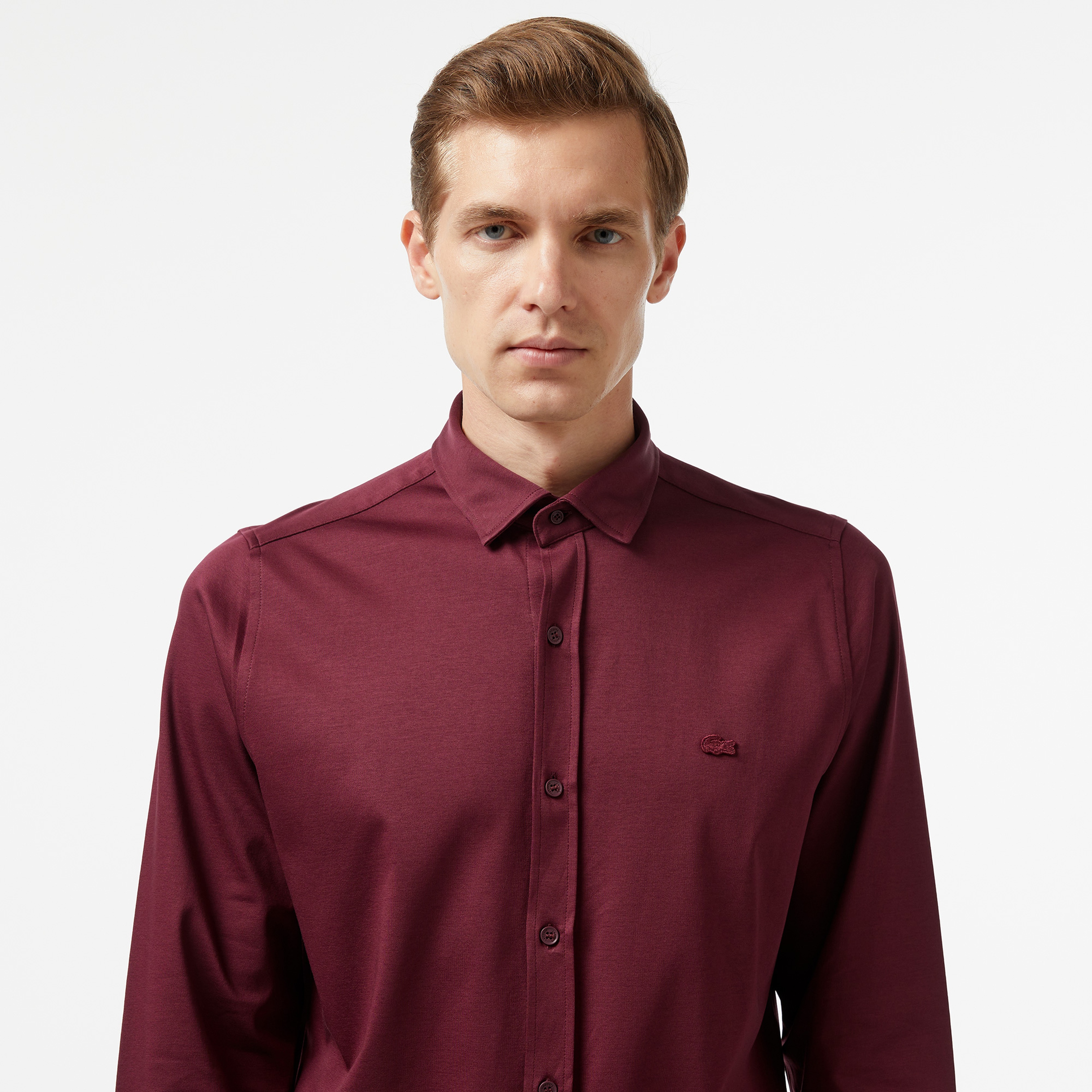 Erkek Slim Fit Bordo Gömlek