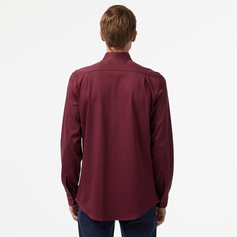 Erkek Slim Fit Bordo Gömlek
