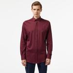 Erkek Slim Fit Bordo Gömlek