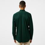 Erkek Slim Fit Koyu Yeşil Gömlek