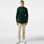 Erkek Slim Fit Koyu Yeşil Gömlek