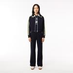 Unisex Bisiklet Yaka Baskılı Lacivert T-Shirt