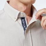 Erkek Slim Fit Düğmeli Yaka Gri Gömlek