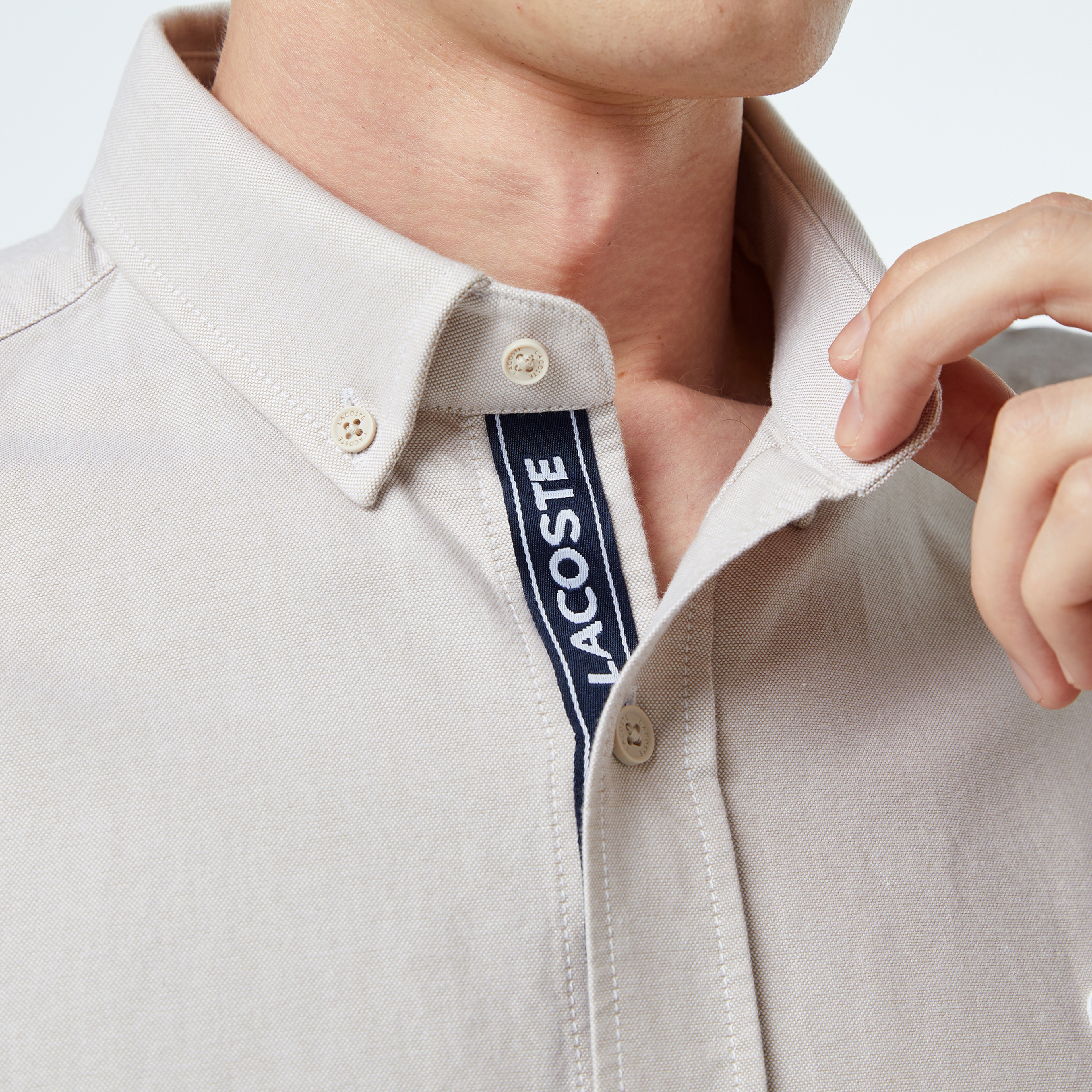 Erkek Slim Fit Düğmeli Yaka Gri Gömlek