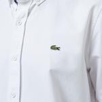 Erkek Slim Fit Düğmeli Yaka Beyaz Gömlek