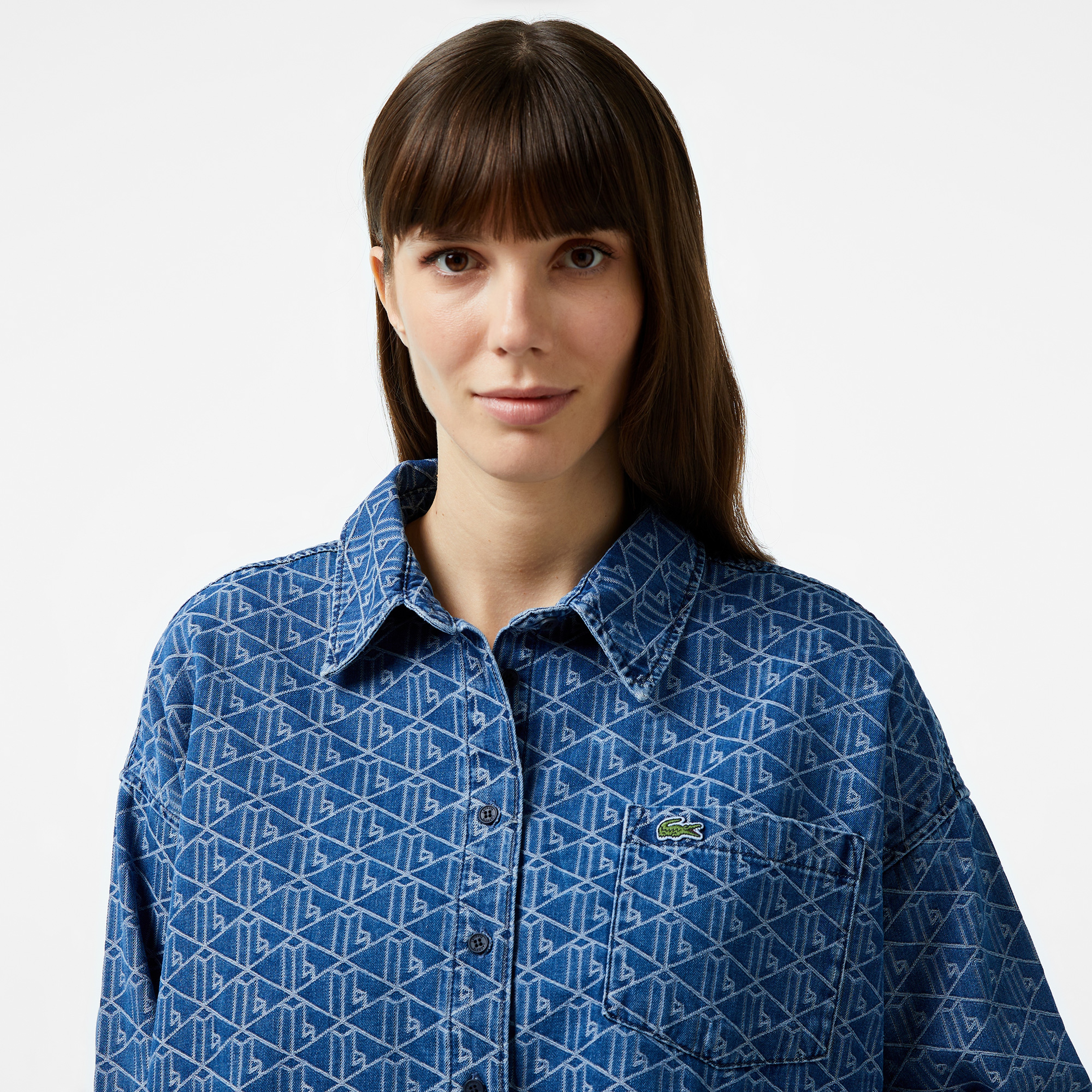 Kadın Loose Fit Mavi Gömlek