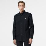 Erkek Slim Fit Siyah Gömlek