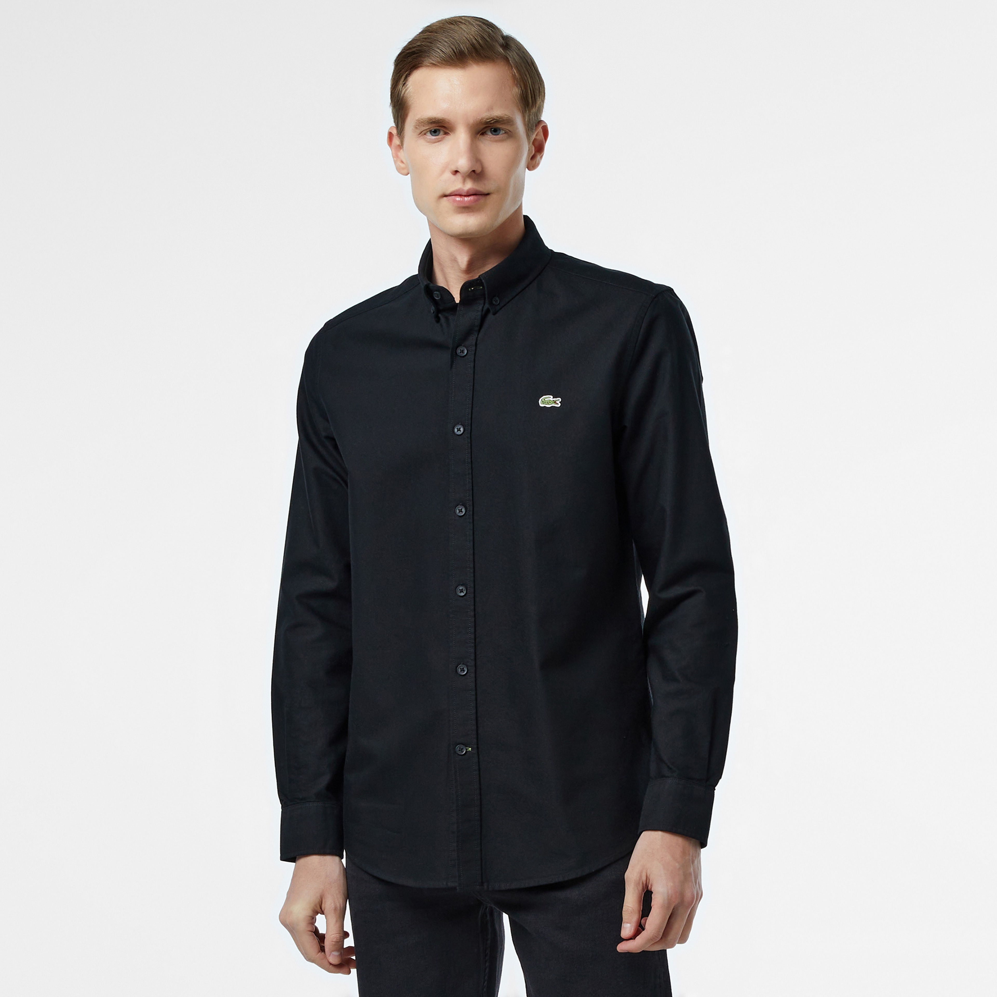 Erkek Slim Fit Siyah Gömlek