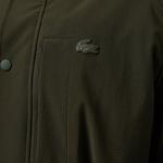 Erkek Relaxed Fit Kapüşonlu Baskılı Koyu Yeşil Yağmurluk