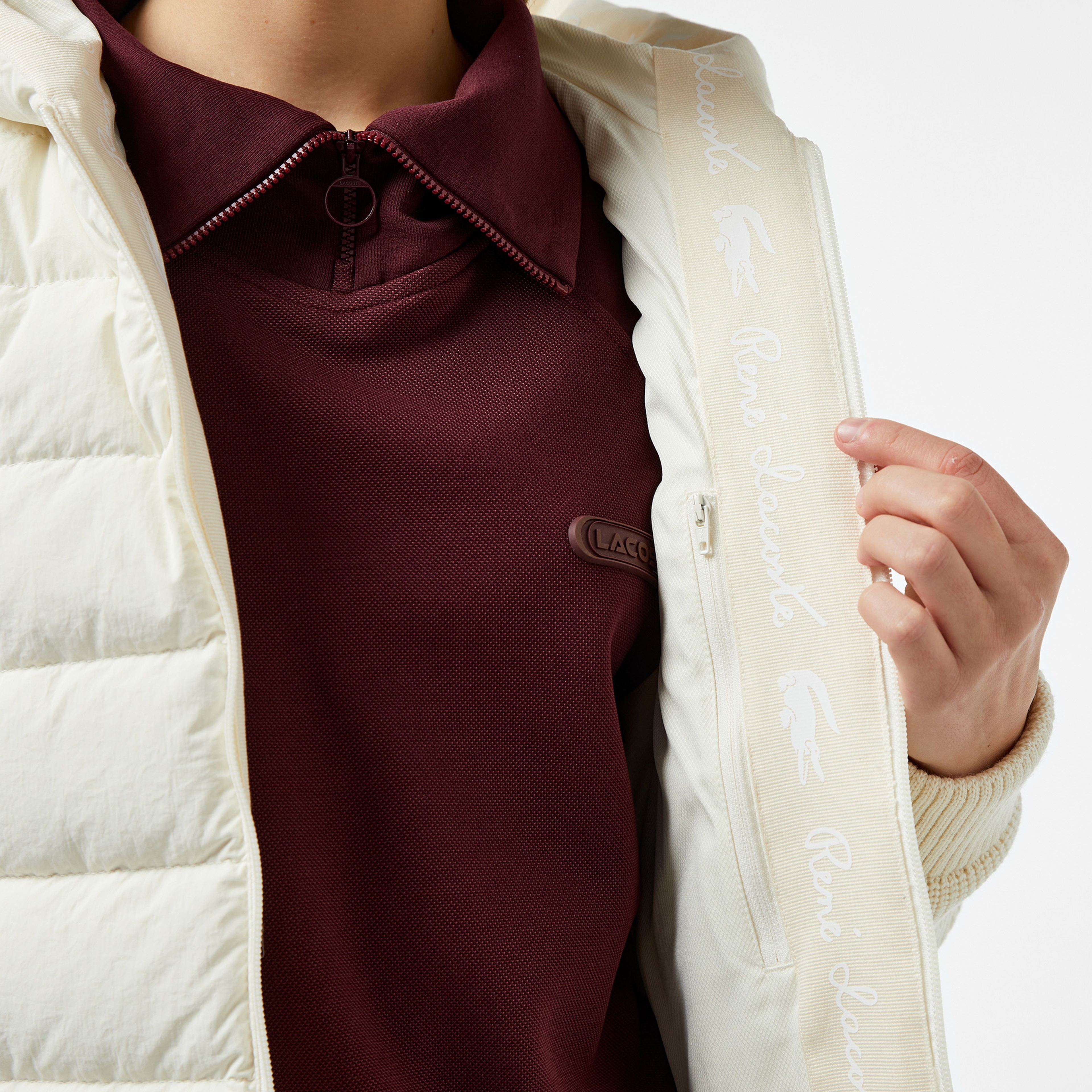 Kadın Regular Fit Kapüşonlu Beyaz Mont