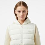 Kadın Regular Fit Kapüşonlu Beyaz Mont