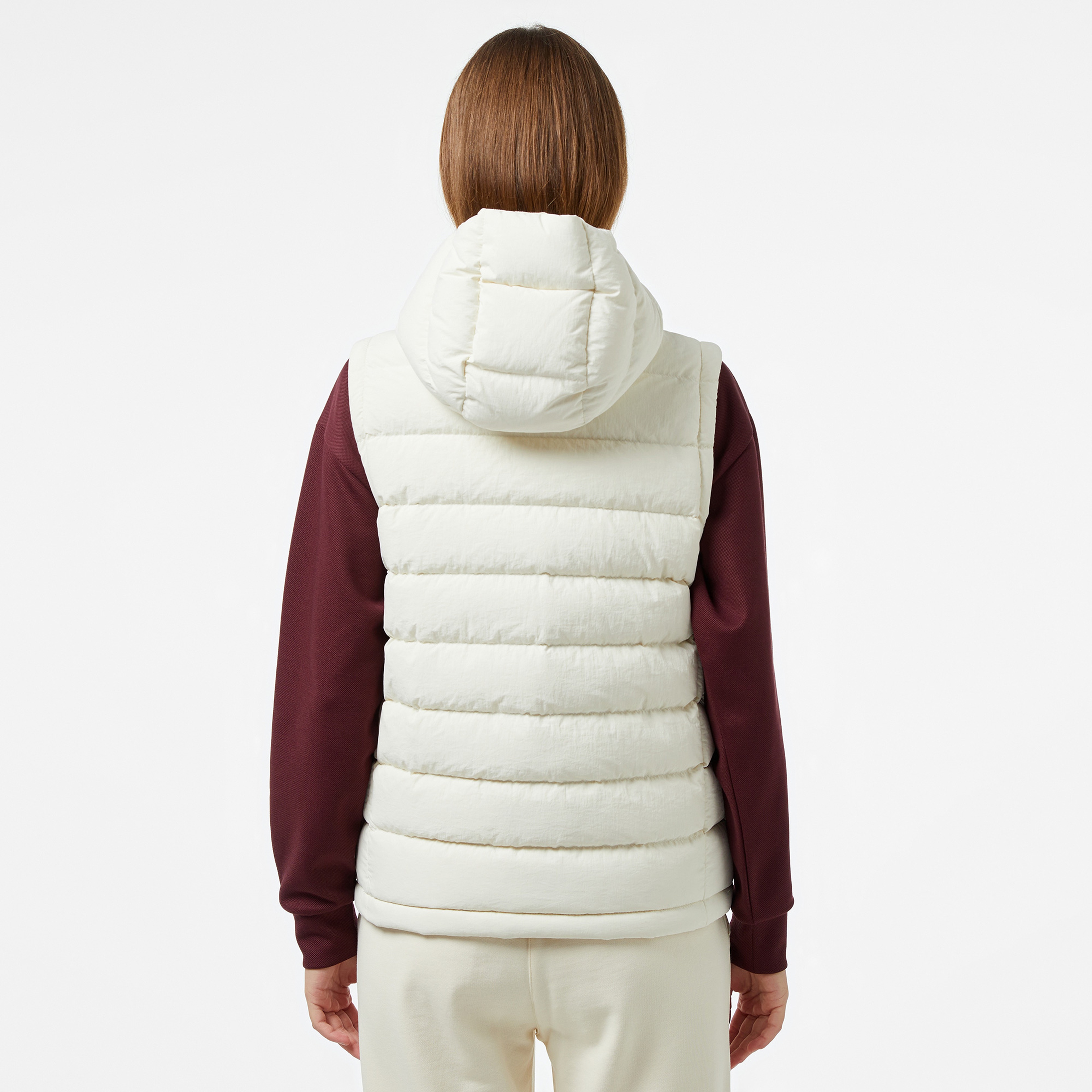 Kadın Regular Fit Kapüşonlu Beyaz Mont