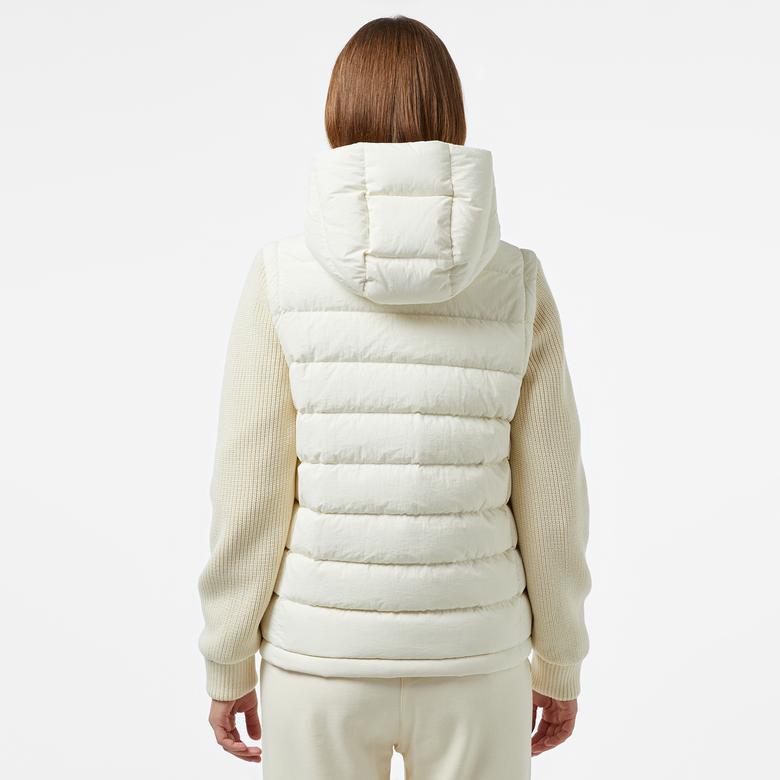 Kadın Regular Fit Kapüşonlu Beyaz Mont