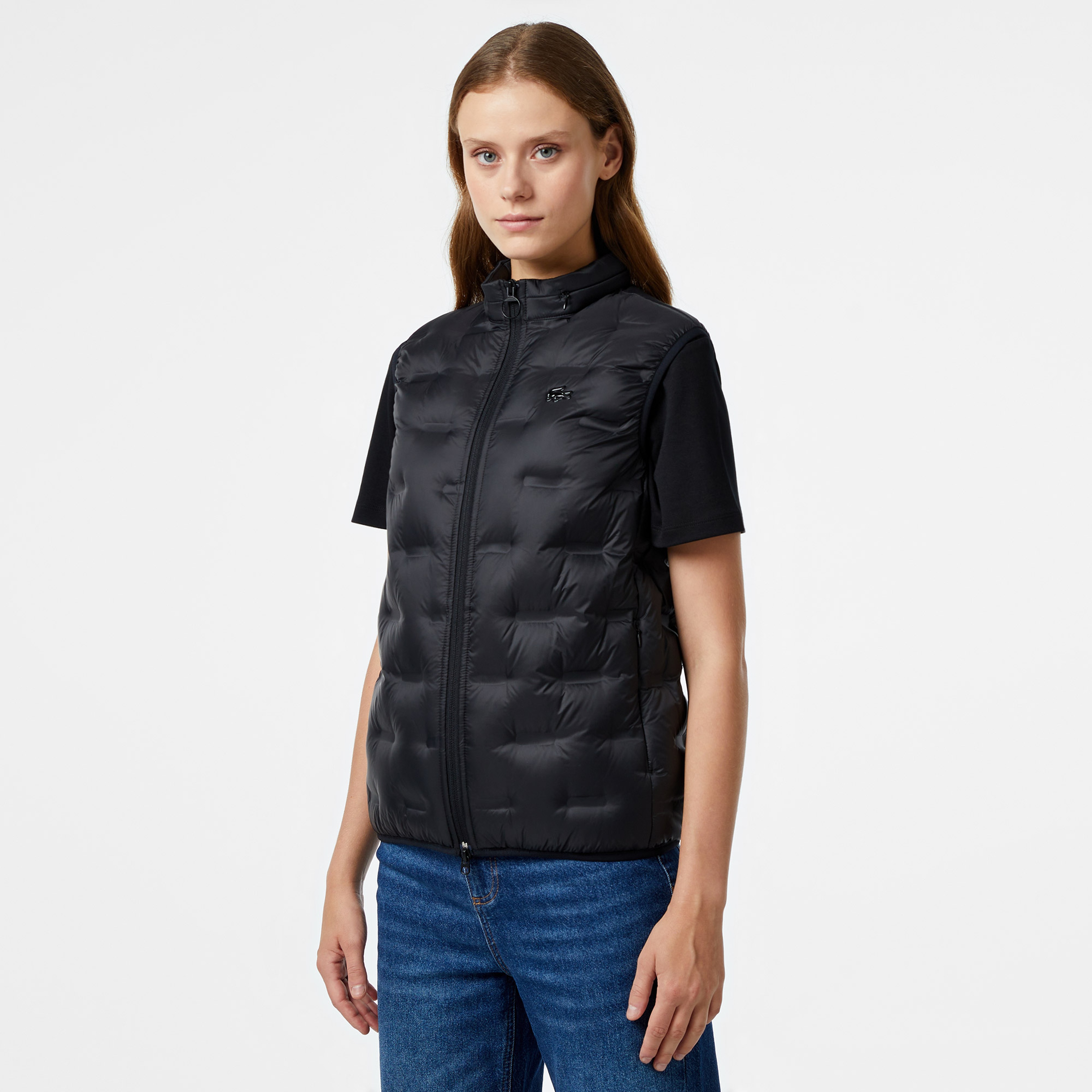 Kadın Kapitone Regular Fit Kapüşonlu Kapitone Siyah Yelek