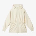 Kadın Relaxed Fit Kapüşonlu Krem Yağmurluk