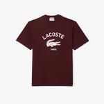 Unisex Regular Fit Bisiklet Yaka Bordo T-Shirt