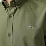 Erkek Slim Fit Haki Gömlek