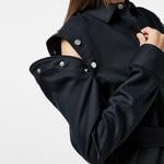 Kadın Relaxed Fit Uzun Kollu Gömlek Yaka Siyah Elbise