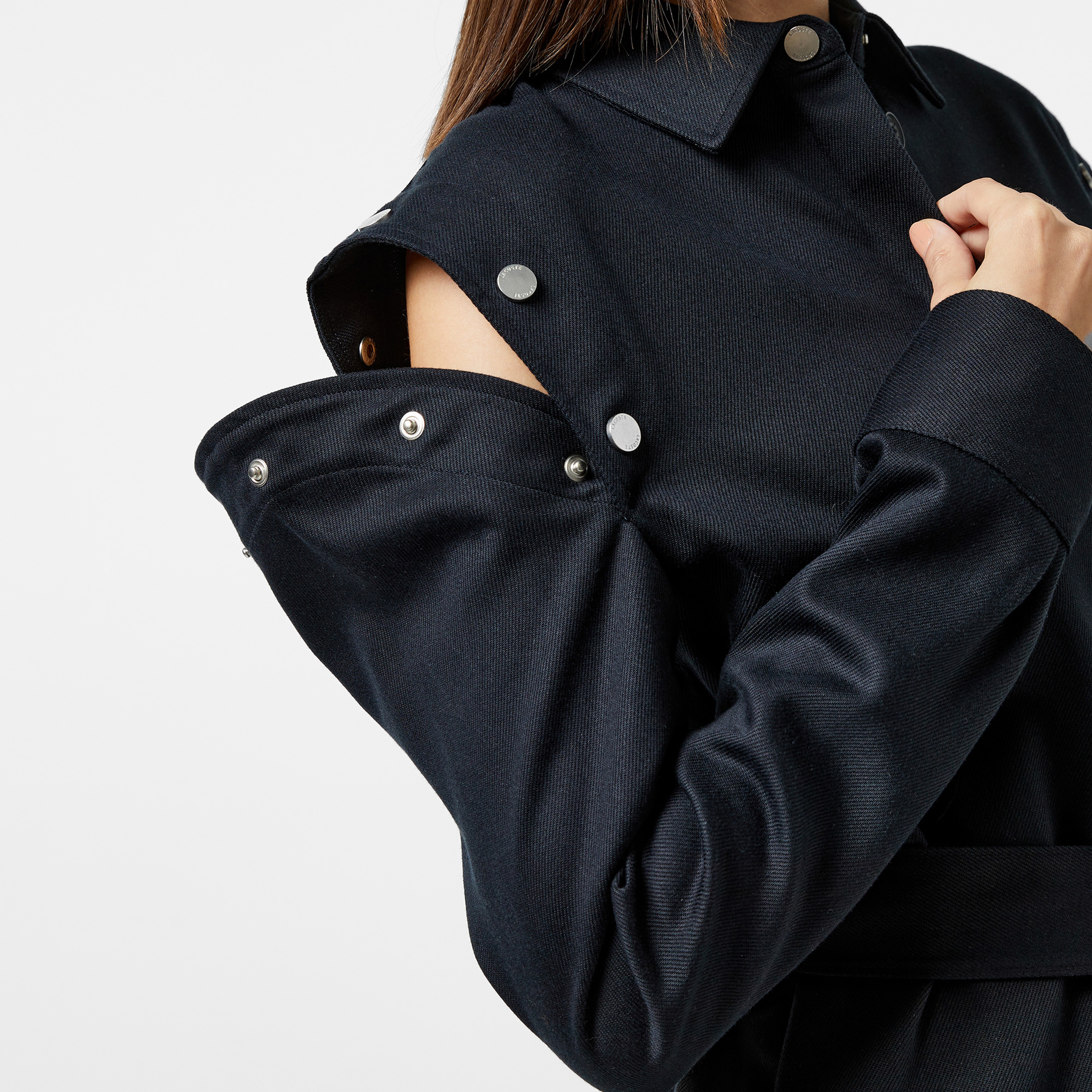 Kadın Relaxed Fit Uzun Kollu Gömlek Yaka Siyah Elbise